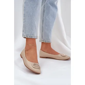 Dámské baleríny PS1 Baleríny Na Ploché Podešvi S Ozdobou Béžové Ainoria Boto krémová 3258184