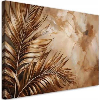 Obraz Obraz na plátně, Glamour Listy Palmy Mramor Sepia 90x60