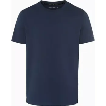 Pánské tričko PORSCHE DESIGN T-shirt Essential Tričko volnočasové sportovní s kulatým výstřihem a logem tmavě modrá (Tričko s bočním rozparkem v regular fit střihu.)