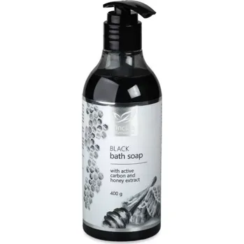 Mýdlo Černé koupelové mýdlo s aktivním uhlím a medem (S aktivním uhlím a medovým extraktem)