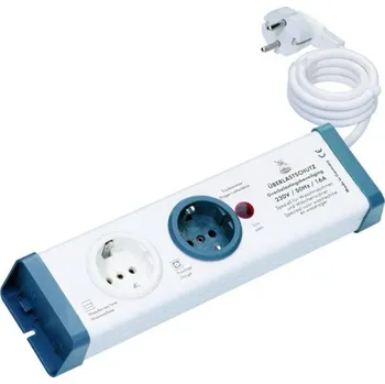 interBär 8110-001.01 Zásuvková lišta 2násobný bílá, modrá DE schuko zástrčka/zásuvky 1 ks