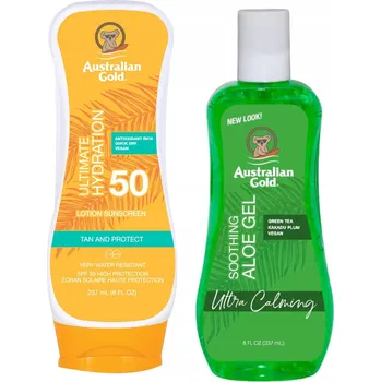 Přípravek na opalování Australian Gold SPF50 Opalovací krém 237ml + Aloe Vera po opalování