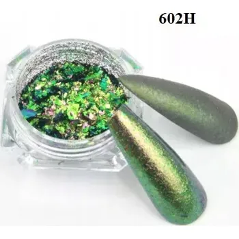 Přípravek na nehty Jemný třpyt na nehty, prach holo chameleon 602H