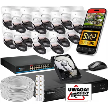 IP kamera Sada pro IP PoE MONITORING se 16 KAMERAMI 5MPx, 1TB HDD a ZVUKEM + SWITCH