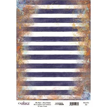 Umělecký papír Rýžový papír A4 - Vintage námořní pruhy - Cadence