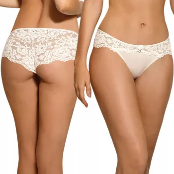 Kalhotky Kalhotky s ozdobným přívěskem Komfortní s krajkovým zadním dílem Newia Ecru M