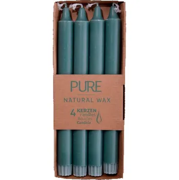Svíčka Svíčka TAPER z přírodního vosku pr.2,3x25cm, modrá|smaragd, balení 4ks|Wenzel
