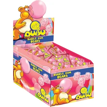 Žvýkačka Žvýkačky DUBBLE BUBBLE - BEARS 4.5 g (150 ks) - jahodové (žvýkačka ve tvaru medvídka / s jahodovou příchutí)