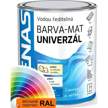 barva a nátěr na dřevo Barva na sklo a obklady DENAS UNIVERZAL MAT+ aditivum - 0,7 kg - RAL 2010 signální oranžová