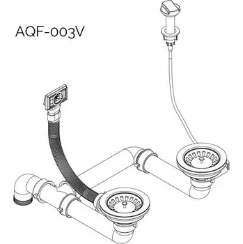 Helika AQF-003V Přepadová a odtoková souprava pro 1,5 komorový dřez s automatickým ovládáním