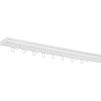 Garnýž Dekodum Stropní kolejnice z PVC dvouřadá bílá Délka: 300 cm, Typ přichycení: háčky