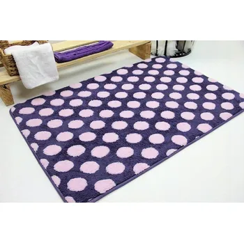 Prostěradlo PLYŠOVÝ KOUPELNOVÝ PŘEDLOŽKA FIALOVÁ 80X150 MĚKKÝ PLYŠ PROTISKLUZOVÁ