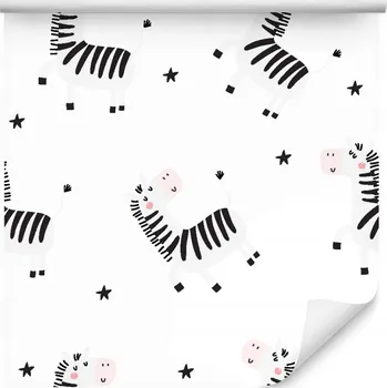 Tapeta Tapeta pro holčičku, zvířátka, zebry a hvězdy