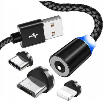 Datový kabel MAGNETICKÝ KABEL 3v1 PRO IPHONE, MICRO USB, TYP-C, 1m