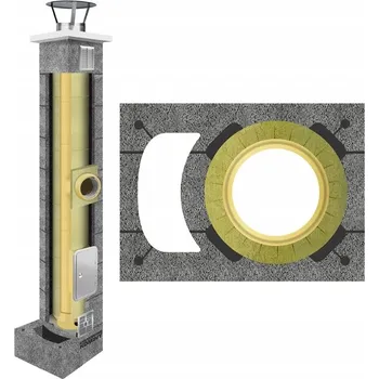 Komín Keramický komín, komínový systém KW fi 180 9m, izolovaná a zateplená sada