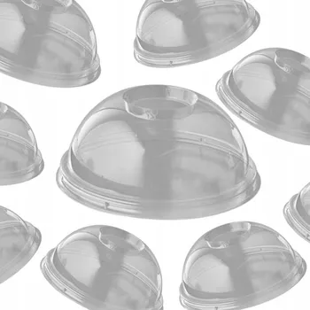 Jednorázové nádobí PLA víčka vypouklá s otvorem pro kelímky 300-500 ml