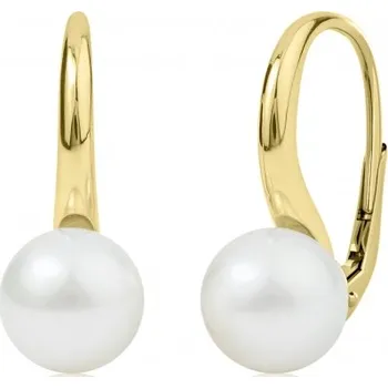 Náušnice Couple, Elegantní perlové náušnice Leia ve žlutém zlatě, Patent dámský, 585-66-3-0001.0Z00.0.00.745.08