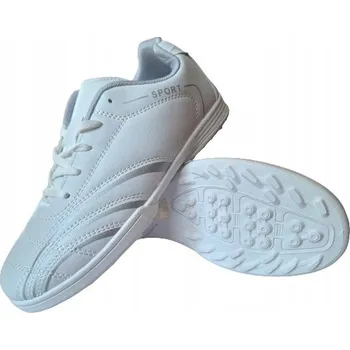 Pánská sálová obuv Sportovní sálové kopačky turfy na venkovní hřiště tělocvik bílé 43