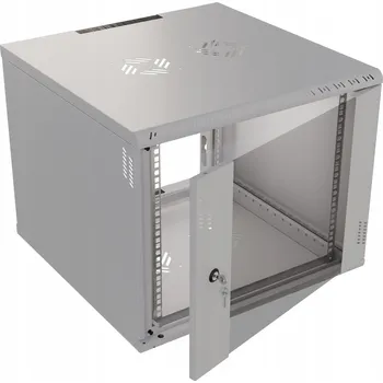 Racková skříň Skříň RACK Stalflex Professional 19" 9U 600 mm, závěsné skleněné dveře, šedá