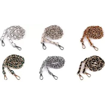 Koženkový popruh / ucho s řetízkem a karabinami, na kabelky a mobilní telefony šíře 2 cm, délka 112 cm