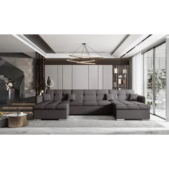 Sedací souprava Rozkládací rohová sedačka LAKI U tmavě šedá