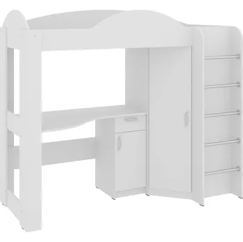 Postel Max-i Patrová postel VIVIEN 70 x 190 cm, s psacím stolem a šatní skříní Zvolte barvu:: bílá