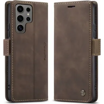 Pouzdro na mobilní telefon Pouzdro s klopou Caseme pro Samsung Galaxy S25 Ultra, hnědé
