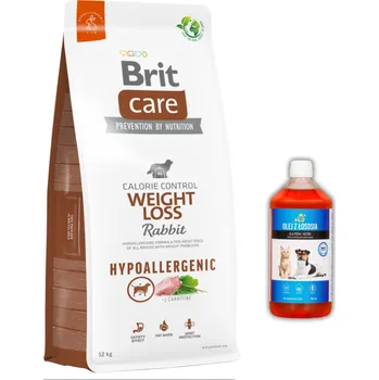 Krmivo pro psa Brit Care Hypoallergenic Weight Loss Rabbit 12 kg + LAB V Lososový olej pro psy 500ml