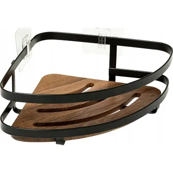 Koupelnový nábytek Rohová nástěnná police Do koupelny pod sprchu Na kosmetiku a příslušenství Černá