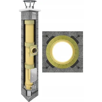 Komín Keramický komín, komínový systém fi 180 6m, sada 36 x 36 cm, kompletní