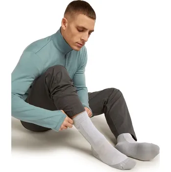 Pánské ponožky Pánské merino turistické ponožky ICEBREAKER Mens Hike+ Medium Crew, Ether/Alloy velikost: 47-49 (XL)