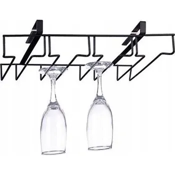 Věšák Kinvara držák na skleničky 26 cm x 7 cm x 7,5 cm černý