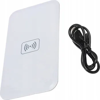 Bílá INDUKČNÍ NABÍJEČKA pro TELEFON Bezdrátové Nabíjení Qi Podložka