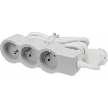 Elektrická zásuvka LEG PŘÍVOD 49488 PRODLUŽ. 3X2P+T 3M BÍLÁ/ŠEDÁ