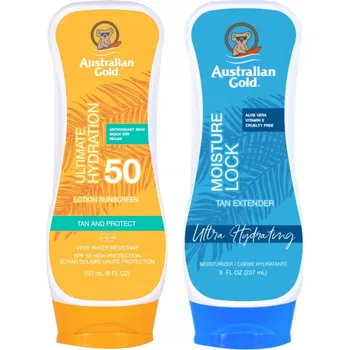 Přípravek na opalování Australian Gold SPF50 Opalovací krém + Hydratační mléko Moisture Lock 237ml