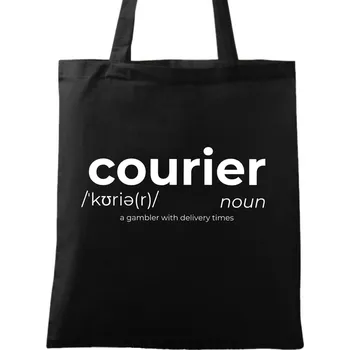Bavlněná taška Definice Kurýr: Hazardní hráč s časem doručení Courier (Barva: Černá)