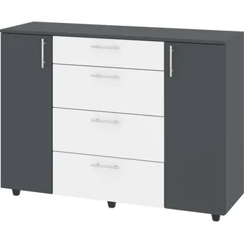 Komoda Slevadoma Komoda-2+4 MILANA Barva: antracit + bílá