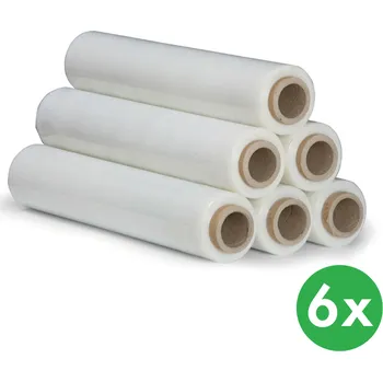 Obalový materiál Průtažná obalová fólie transparentní 23 mic, 500 mm x 190 m, 6 ks