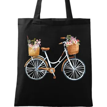 Bavlněná taška Květinové Kolo květinářky (Barva: Černá)