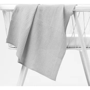 látková plena Mušelínová plena/dečka Nature MSN-057 Bledě šedá 120x120 cm