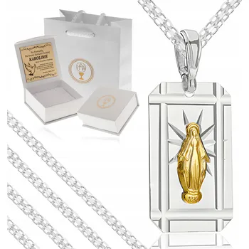 Řetízek STŘÍBRNÉ ŠPERKY / ŘETÍZEK + POZLACENÝ MEDAILONEK Madona Ag 925 + GRAVÍROVÁNÍ 50 CM