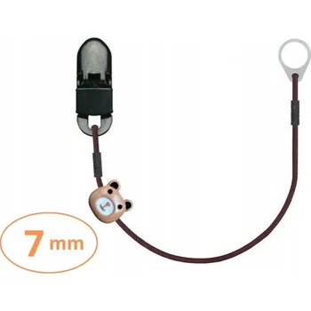 Jednoduchý závěs-klips pro malá sluchadla - hnědý s medvídkem