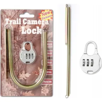 Kovový zámek na kufr s natahovacím lankem 1,5 metru