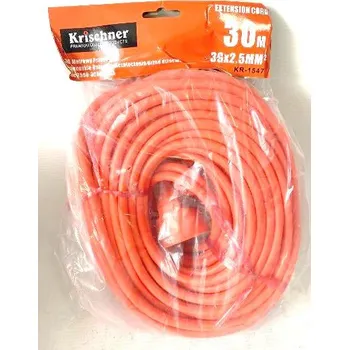 Napájecí kabel PRODLUŽOVACÍ KABEL ZAHRADNÍ KRISHNER 30M 3X2,5MM 16A KR-1546