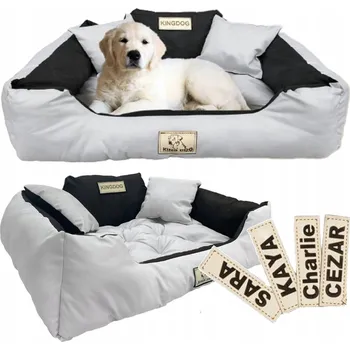 Pelíšek pro psa KingDog Šedá kotec pro psa 75 cm x 65 cm