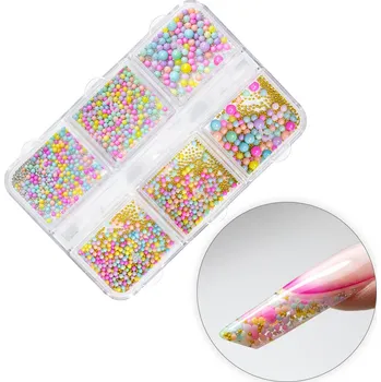 Nailee Barevné perličky bulion na zdobení nehtů v pouzdře mix 1