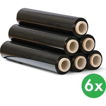 Obalový materiál Průtažná obalová fólie černá 17 mic, 450 mm x 232 m, 6 ks