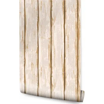 Fototapeta Tapeta Světlé Dřevěné Desky s Patinou /72038387