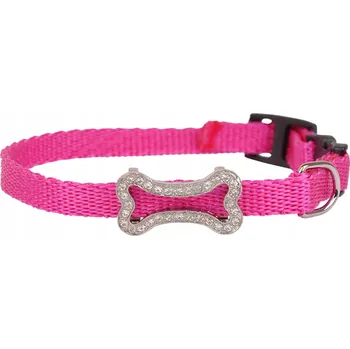 Obojek pro psa Růžový obojek s přívěskem pro psa, popruh 10 mm / 35 cm