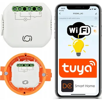 vypínač WiFi relé spínač do instalační krabice, vypínač světla, jednoduchý, TUYA